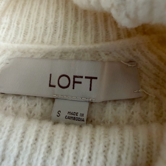 LOFT Cream Cowl Neck Sweater - Picture 4 of 8